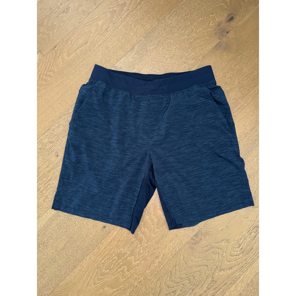 Lululemon Mens THE Short Navy Space Dye Heathered Athletic Training Shorts Large